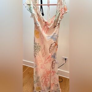 Topshop Cream Maxi Dress with Multicolor Seashell Print